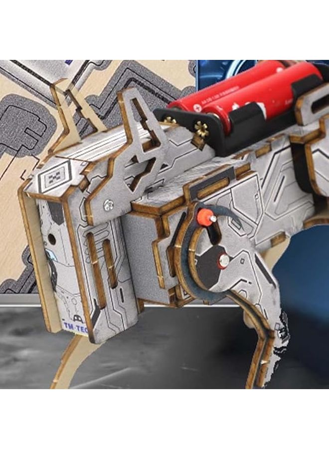 روبوت DIY مجموعة ميكانيكية للتجميع لغز خشبي ثلاثي الأبعاد هدية تعليمية تفاعلية صوتية في مجال STEM - Image 3